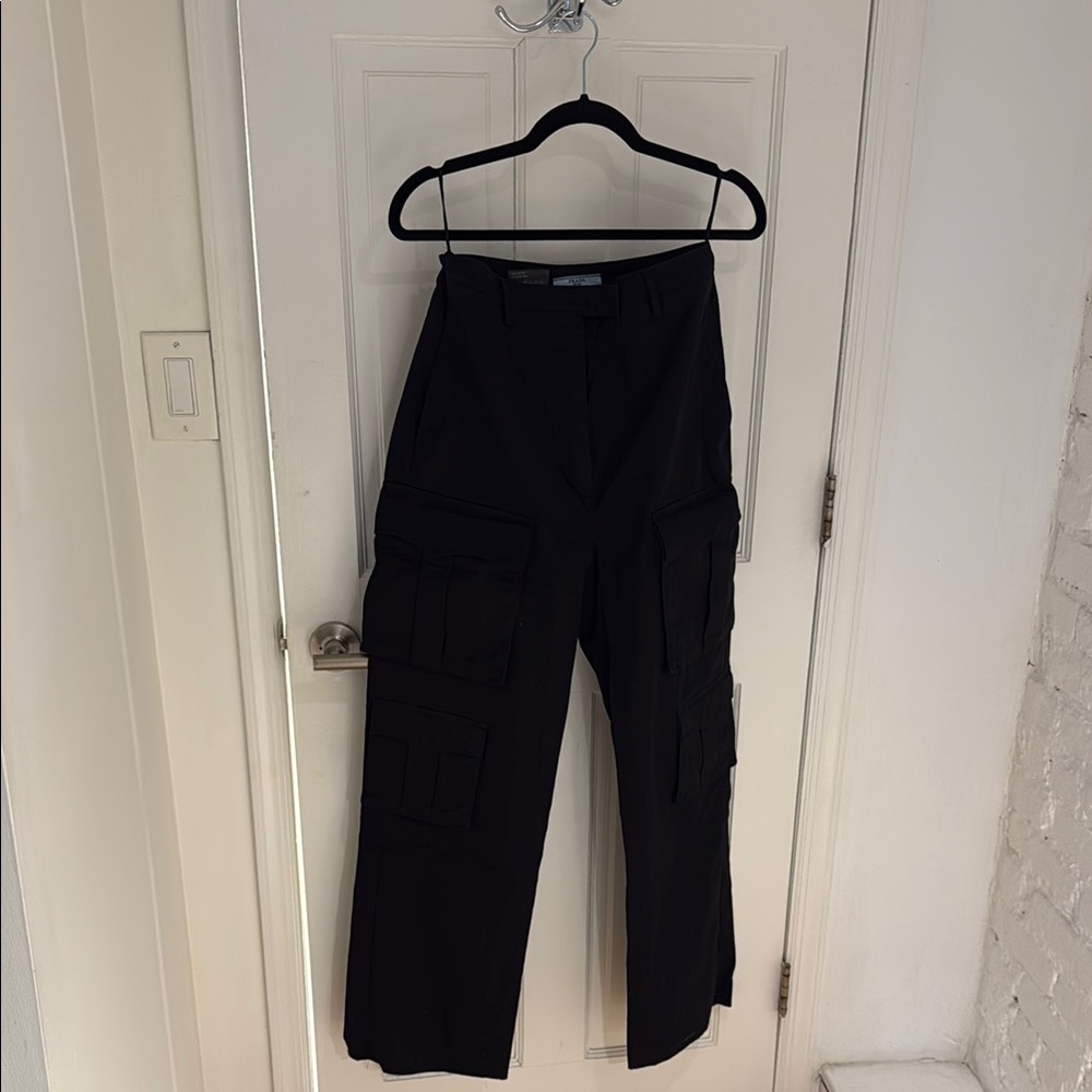 Prada Black Cargo Pants Straight-Leg